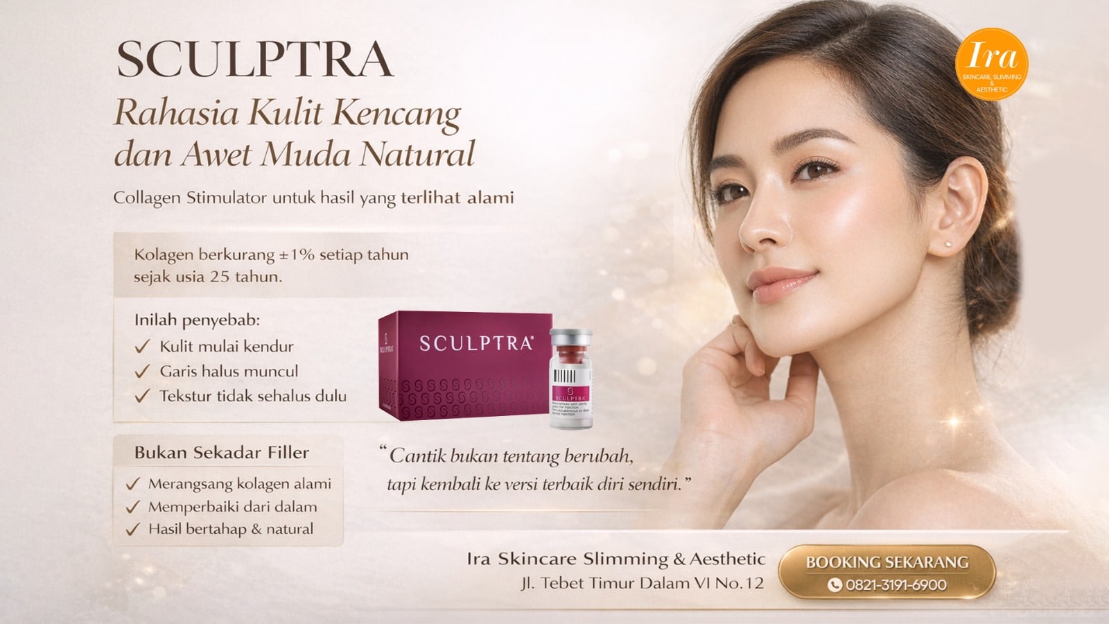 Sculptra Ira Skincare: Rahasia Kulit Kencang & Awet Muda Alami