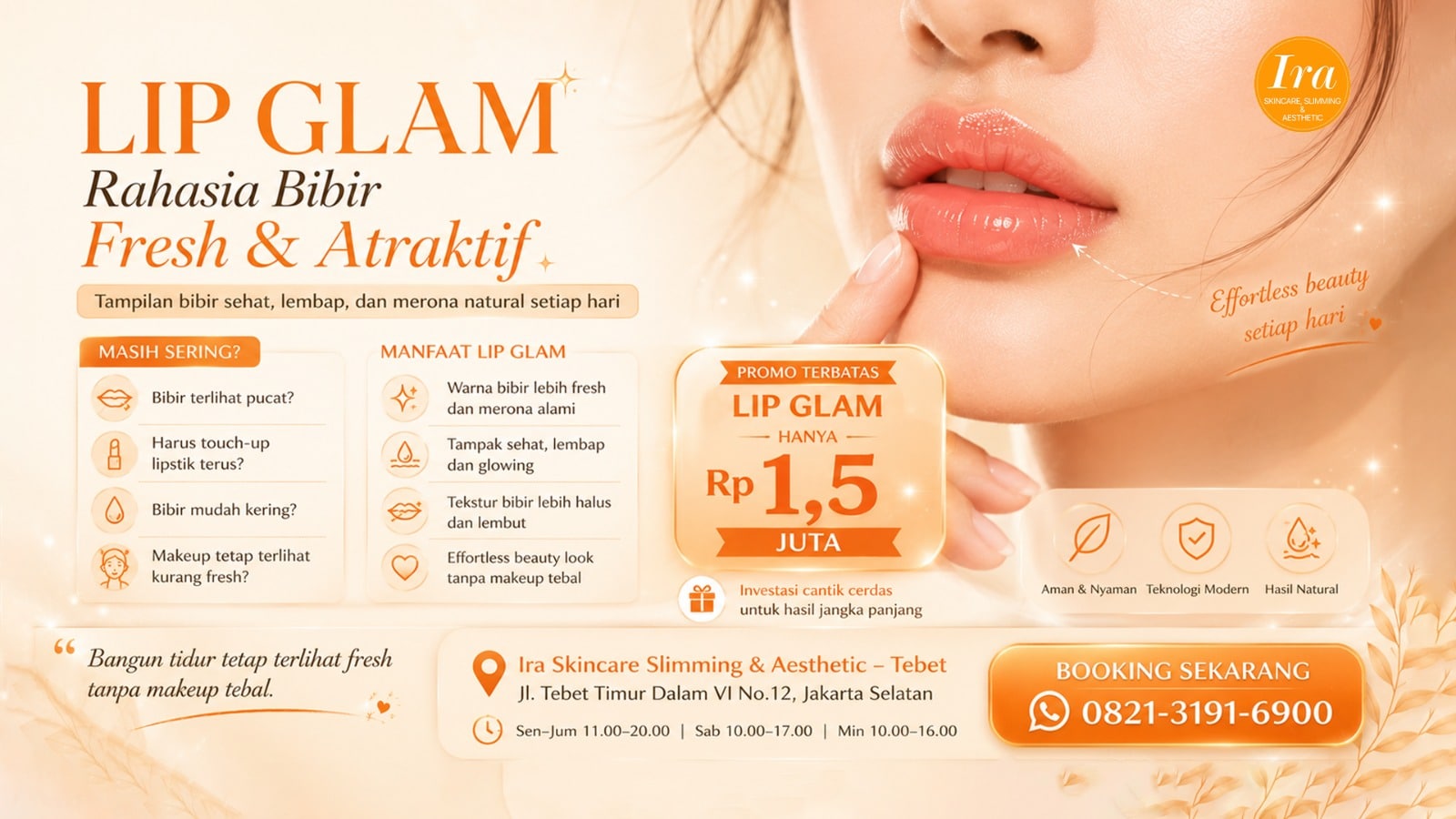 Lip Glam: Solusi Transformasi Bibir Pucat Menjadi Segar dan Atraktif di Ira Skincare & Slimming